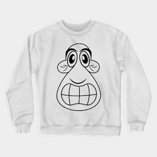 Black Funny Emoji Face Cartoon Crewneck Sweatshirt